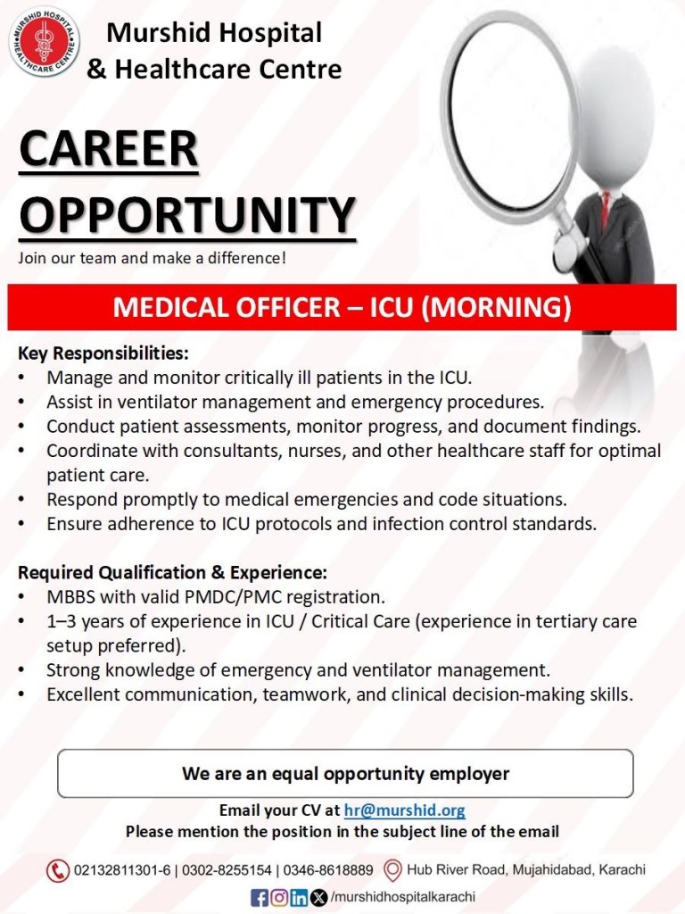 RMO Jobs at Murshid Hospital & Healthcare Centre - DR IMRAN ALI ARAIN